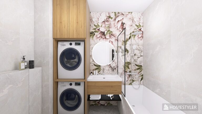 Kwiaty zamiast roślin – naturalny spokój w nowoczesnej łazience